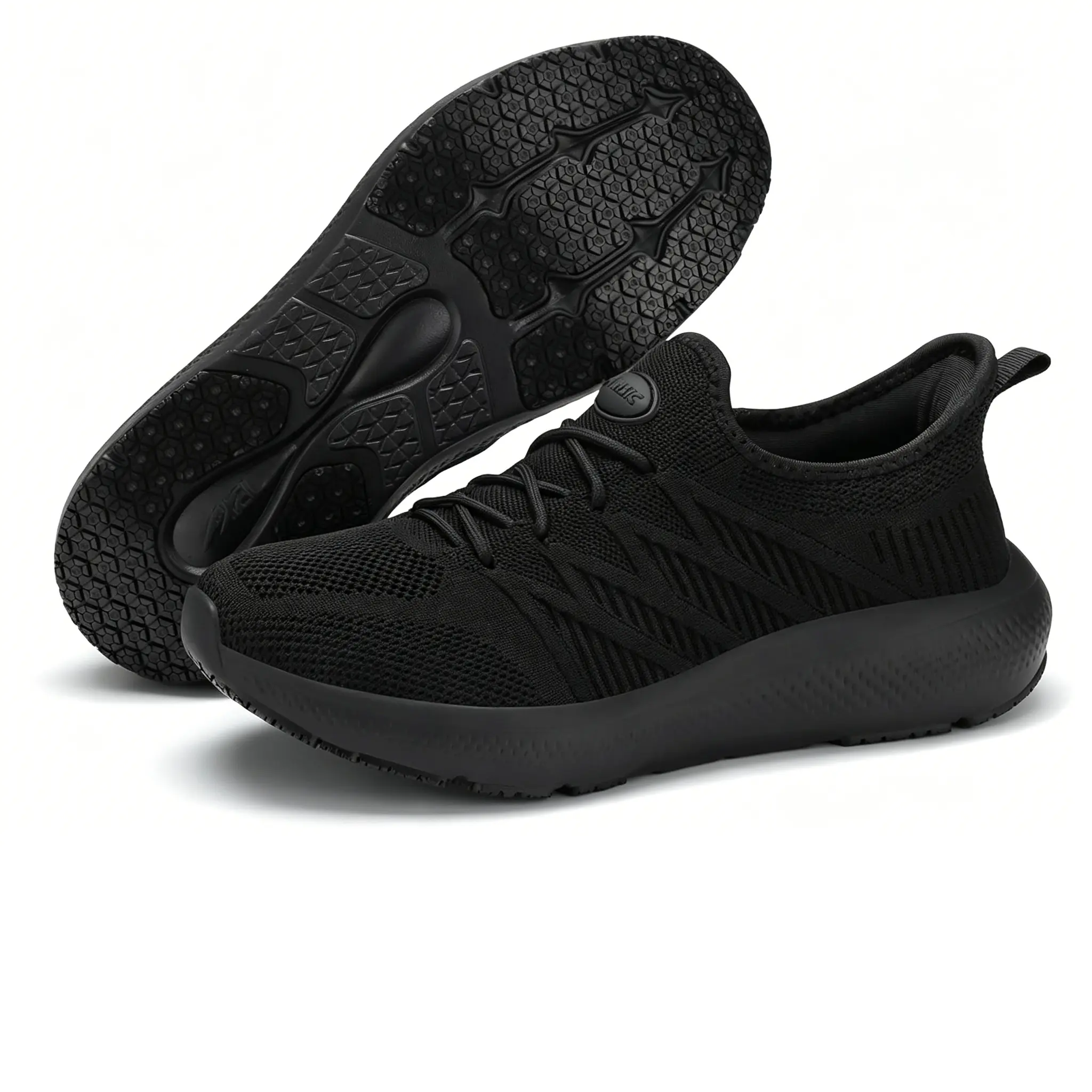 Slip Resistant Work Shoes for Women & Men, Non-Slip Slip-On Sneakers, Resistant Kitchen Chef Shoes, Breathable Food Service Shoes with Thick Cushioned Sole