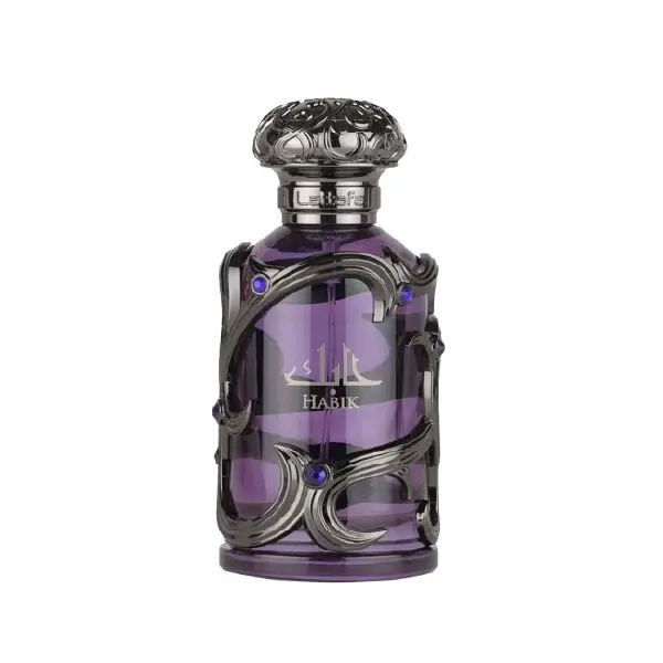 Lattafa Habik Eau de Parfum - 3.4 oz (3-3.9 fl oz Range) Long-Lasting Men's Adult Fragrance, Liquid in Bottle, Fresh Herbal Woody Musk Notes, Citrus Undertones, Paraben-Free, Non-Toxic