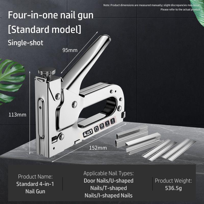 3 in 1 Staple Gun, 1 Count Extra Heavy Duty Staple Gun with 800pcs Staples, Multifunctional Upholstery Stapler for Fixing Material, Decoration, Carpentry, Furniture, Door and Window