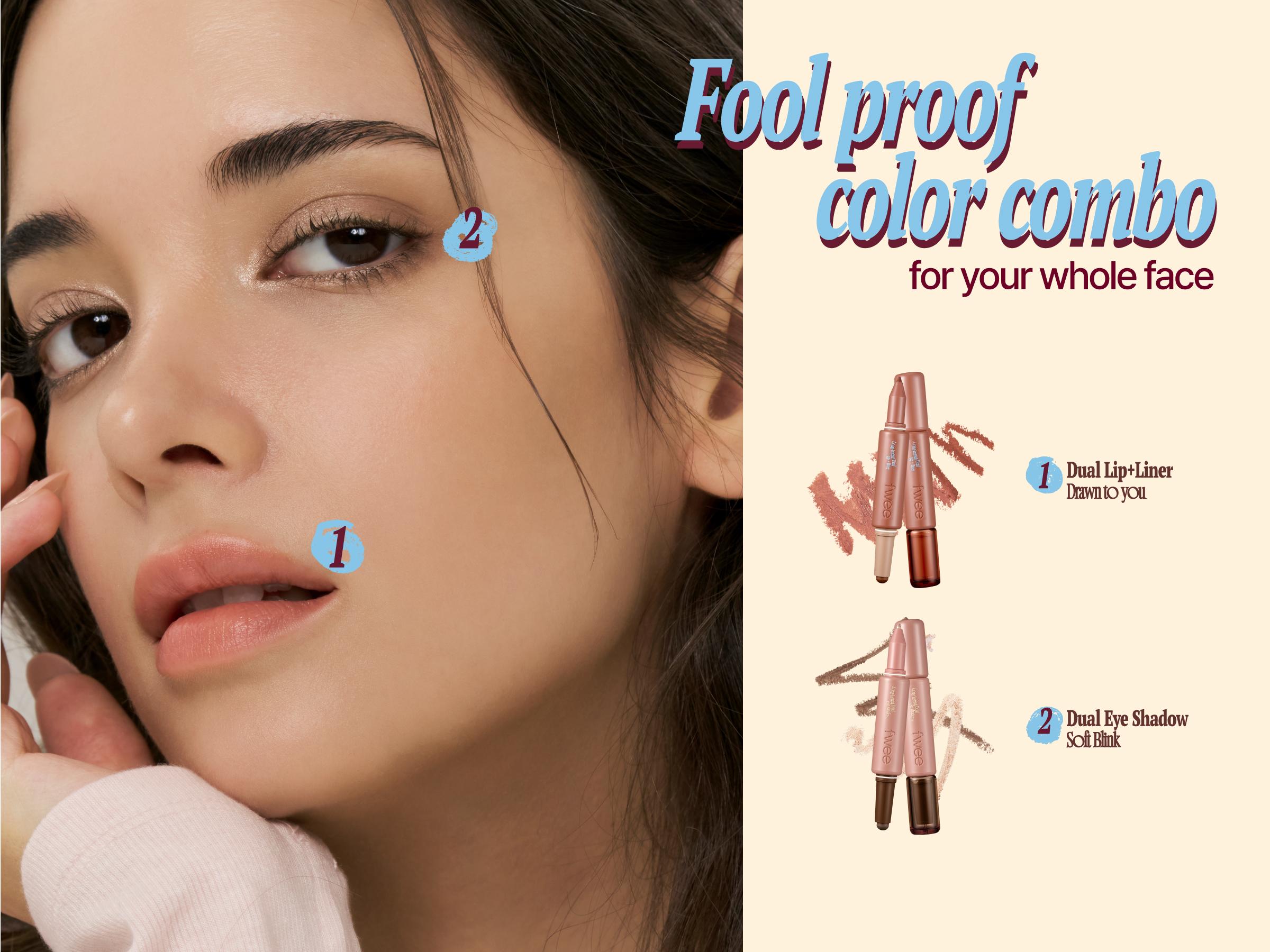 fwee Long-Lasting Dual Coloring Stick Eye Shadow, DeepFocus | Multi-Use Eye Makeup | All-in-one dual shadow | Powdery finish, Matte shadow, Shimmer | 1.2g