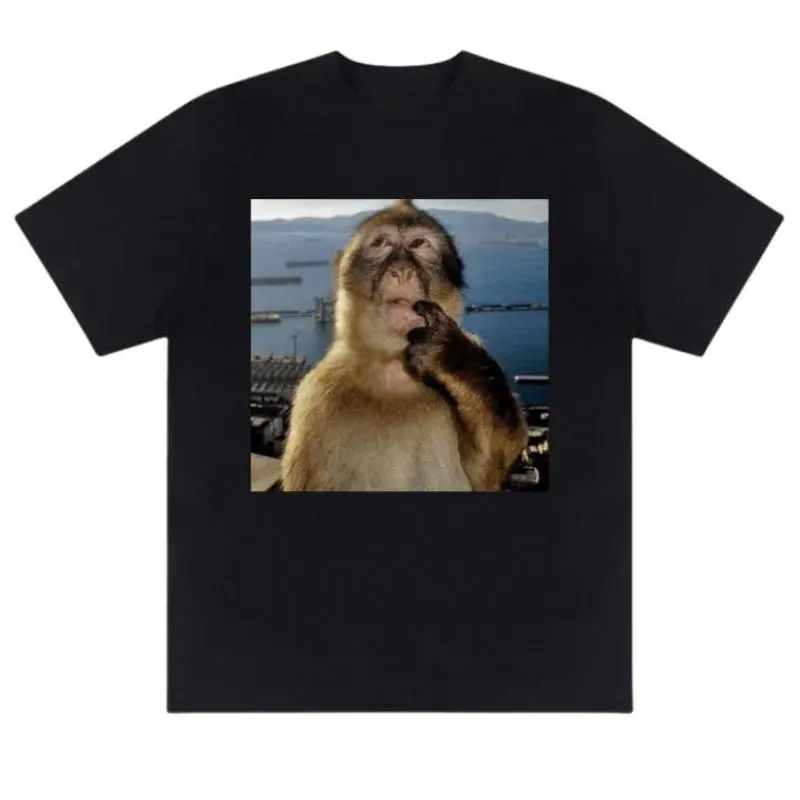 Monkey Thinking Meme Tshirt,Funny Meme Tshirt,Trending Tshirt,Full Size,Full Color - One Style Fits All - Modern Fit - Choose Your Fit Menswear Top.