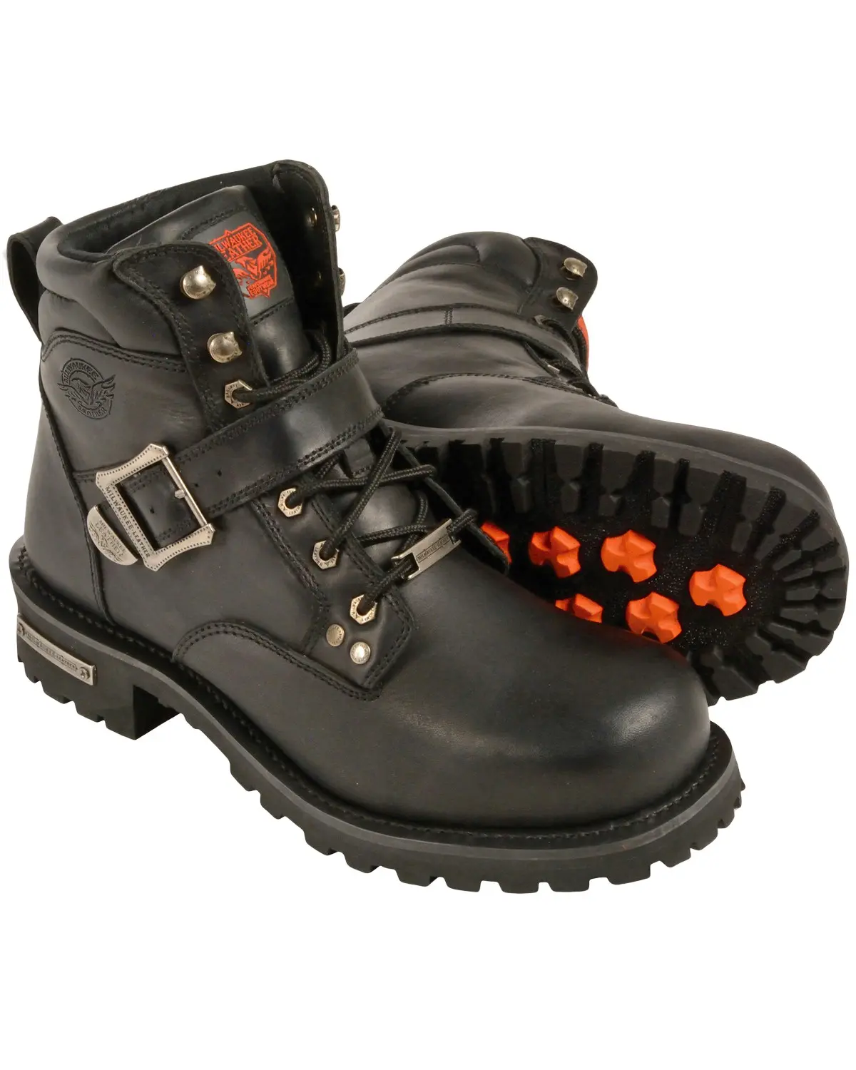 Milwaukee Leather Men's Men'S 6" Side Buckle Boot Round Toe - Mbm9010