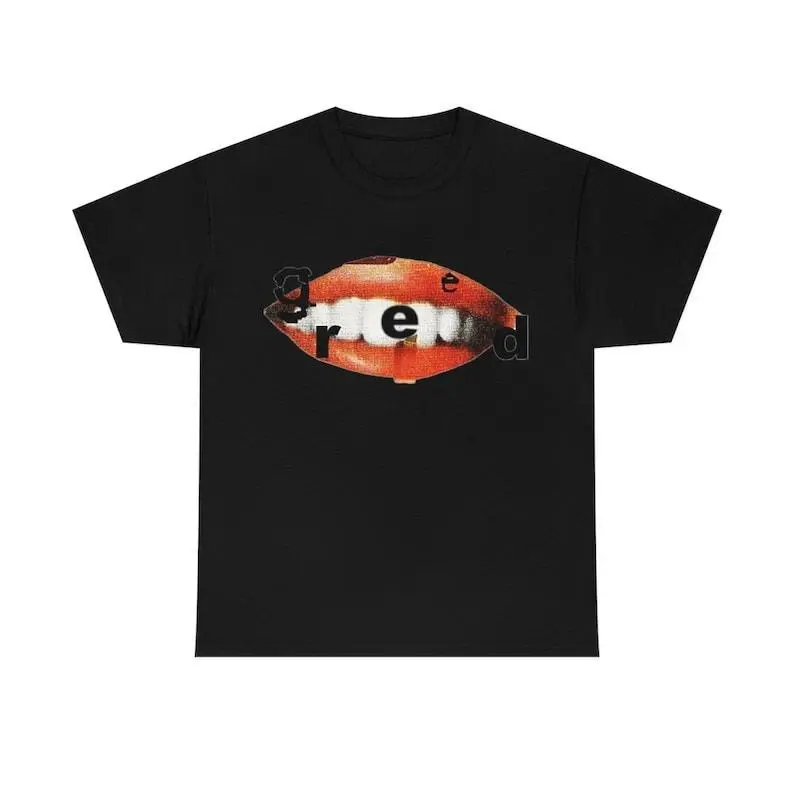 Greed Graphic T-Shirt, Unisex Vintage Streetwear Top with a Round Neck and Short Sleeves for a Casual Everyday Outfit