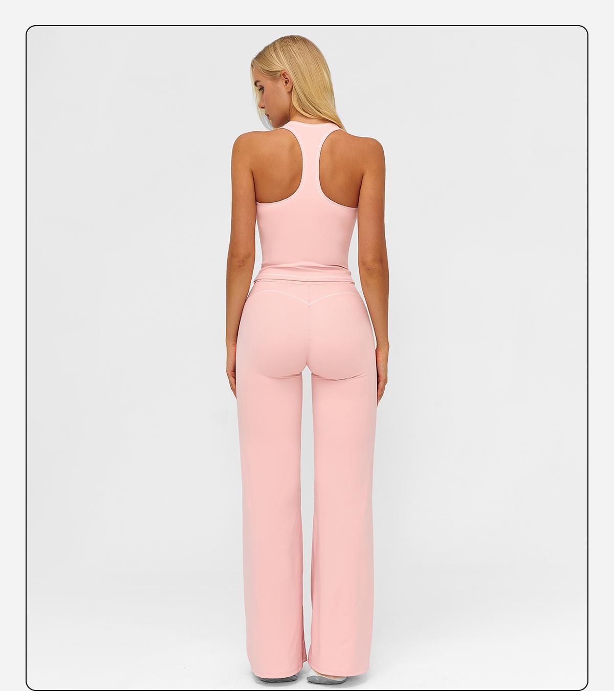 MFVIM Women's Sporty Tracksuit Set - Casual Two-Piece Athletic Wear, 78% Nylon 22% Spandex, Ideal for Gym & Daily Activities, H-Shaped Back Design, Bell-Bottom Pants SpringStatements