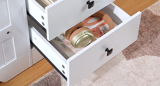 HOOBRO Storage Bench, Toy Box with Dual Drawers and Safe Hinge, Storage Chest with Extra-Long Thick Top, Easy Assembly, Multipurpose Storage Trunk, for Living Room, Bedroom, White and Black