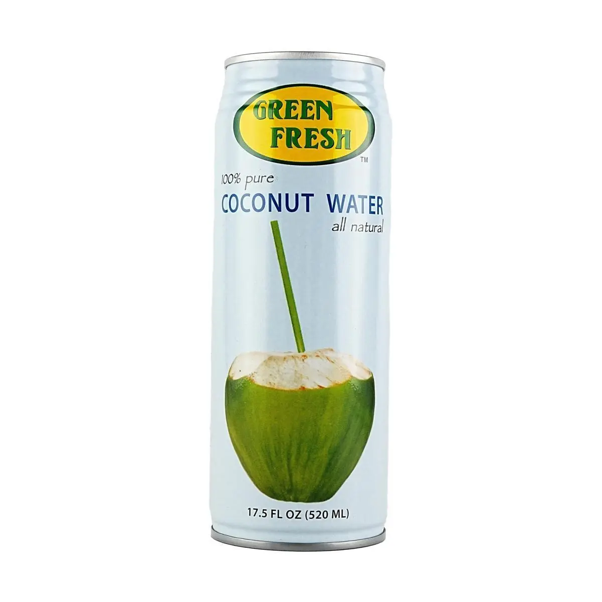 Green Fresh 100% Natural Coconut Water 520ml - Pure Thai Coconut Juice, No Added Sugar, Refreshing Hydration