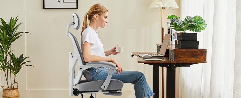 【Deal】SweetFurniture Ergonomic Office Chair, Reclining High Back Mesh Computer Desk Swivel Rolling Home Task Chair