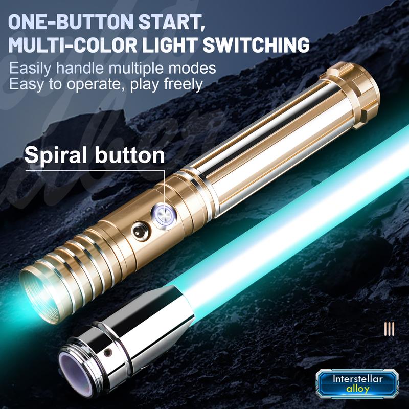 Smooth Swing Real Light Saber 16 Sound Fonts, Motion Control Light Sabers, Infinite Color Changing and 16 RGB Light Saber for Adults Support Heavy Dueling