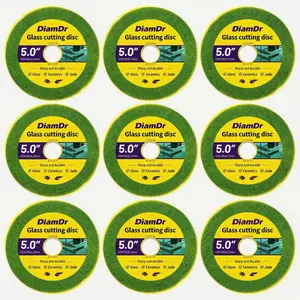 DiamDr 9-Pack 5" Glass Cutting Disc, Sharp & Durable for Glass Ceramics Jade, Chip-Free Cuts Fits Most 5 Inch Angle Grinders