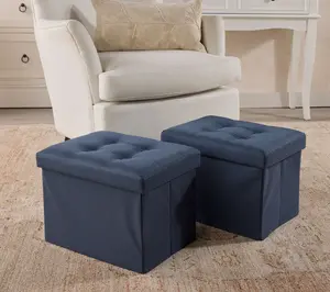 Home Reflections Set of 2 Collapsible Ottomans Home Reflections Set of 2 Collapsible Ottomans