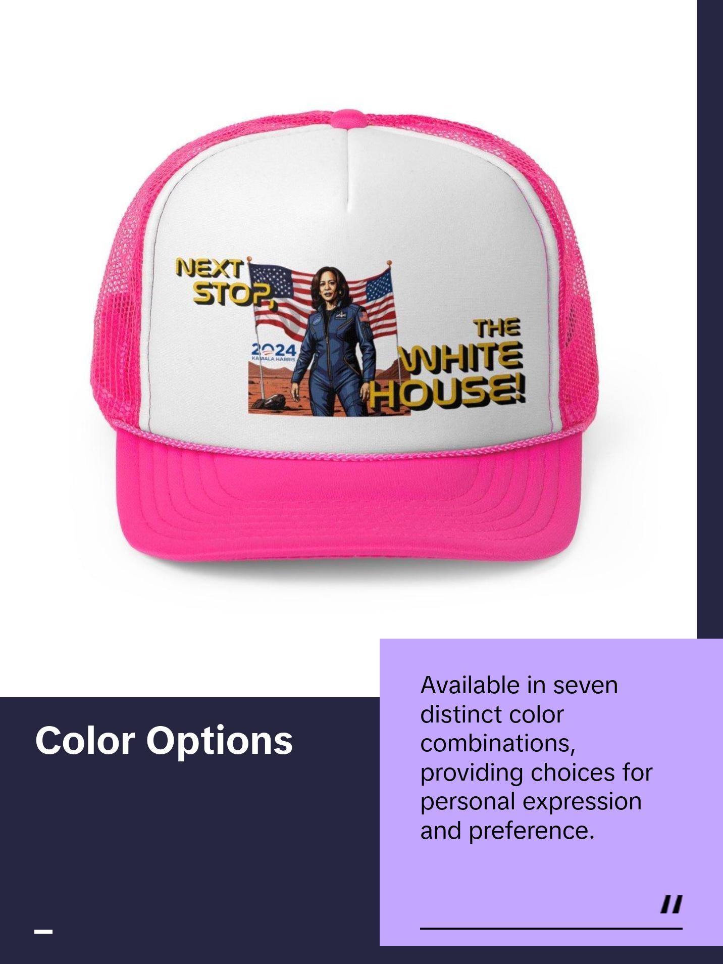 Kamala Harris "Next Stop, The White House!" Astronaut Trucker Hat - Political Campaign Cap