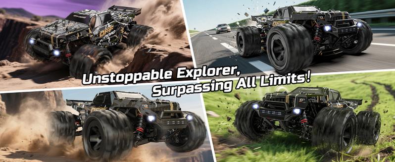 DEERC 9309E All Terrain Fast RC Cars 40KPH,4WD Electric Off-Road Remote Control Monster Truck,2.4Ghz High Speed Car,Waterproof Monster Truck with 2 Batteries