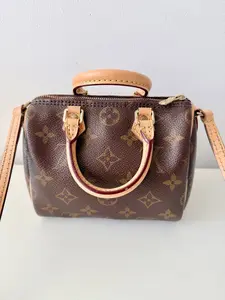 Pre-owned Monogram coated canvas Mini Bags Louis Vuitton Nano Speedy Monogram Canvas | Pre Loved Mini Top Handle Bag