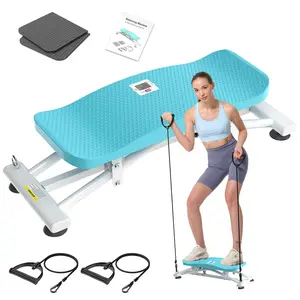 HOTWAVE Ski Machine Lateral Slide Stepper for Leg Sculpting & , Inner Thigh & Glute Workout, Full Body Cardio with Resistance Bands & LCD Monitor, Compact Folding Home Gym Equipment SpringStatements