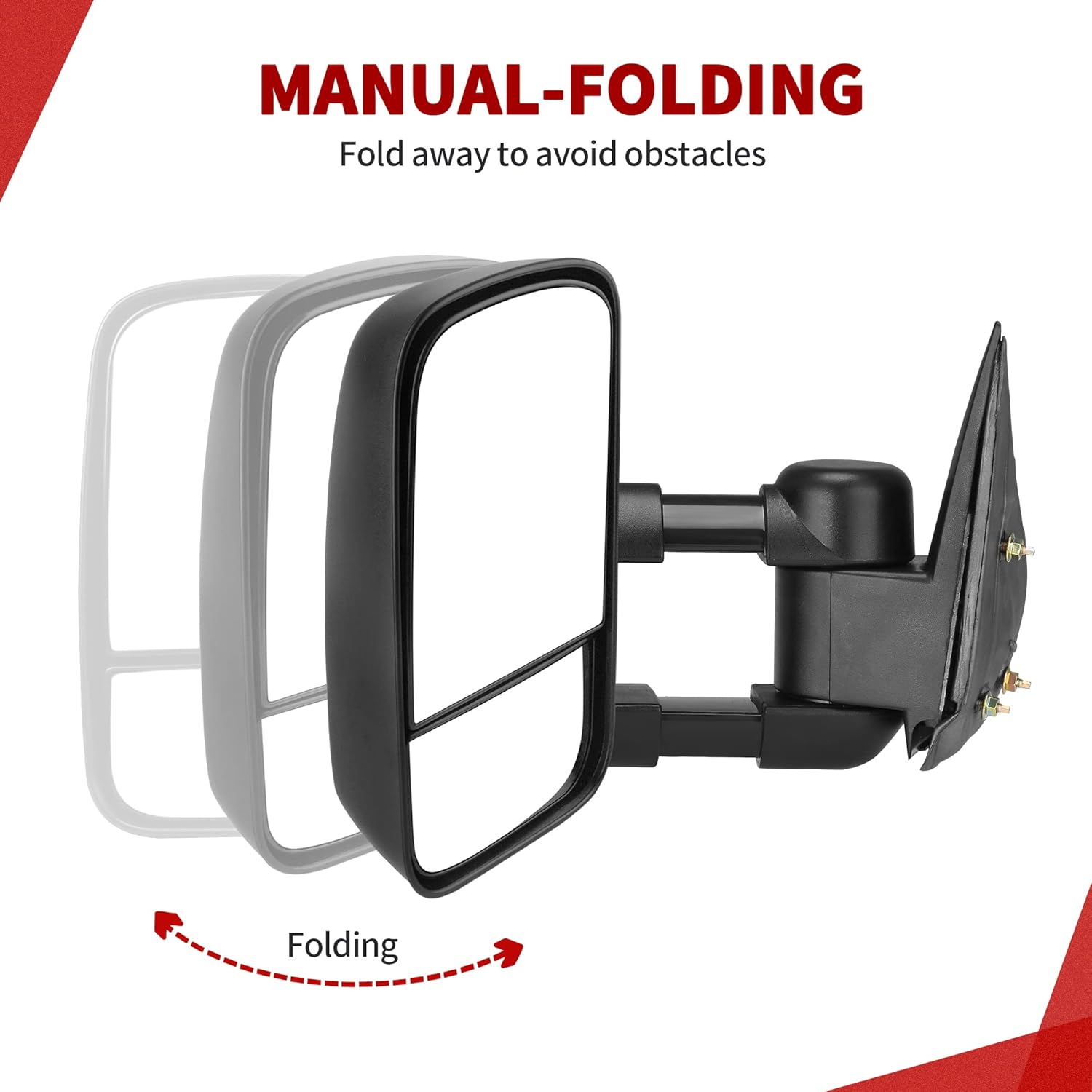 YITAMOTOR Pair Manual Towing Mirrors Car Accessories for 1999-2006 Chevy Silverado GMC Sierra 1500 2500HD 3500HD