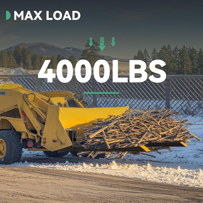 YITAMOTOR 60" Clamp On Pallet Forks for Tractor Bucket, Heavy Duty 4000lbs Quick Attach Skid Steer Loader Pallet Fork, Black