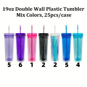 25pcs 19oz Snow Globe Acrylic Plastic Cups For Snow Globe and UV DTF Wraps USA Snow Globe Plastic Cups