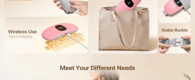 IDOO Portable Cordless Heating Pad, Valentines Day Gift, Triple Vibrating Waist & Abdominal Massager for Cramps Relief, 5S Fast Heating, Perfect Gift for Women, Period Cramp Solution, Endometriosis Pain Relief IDOO Portable Cordless Heating Pad, Valentines Day Gift, Triple Vibrating Waist & Abdominal Massager for Cramps Relief, 5S Fast Heating, Perfect Gift for Women, Period Cramp Solution, Endometriosis Pain Relief