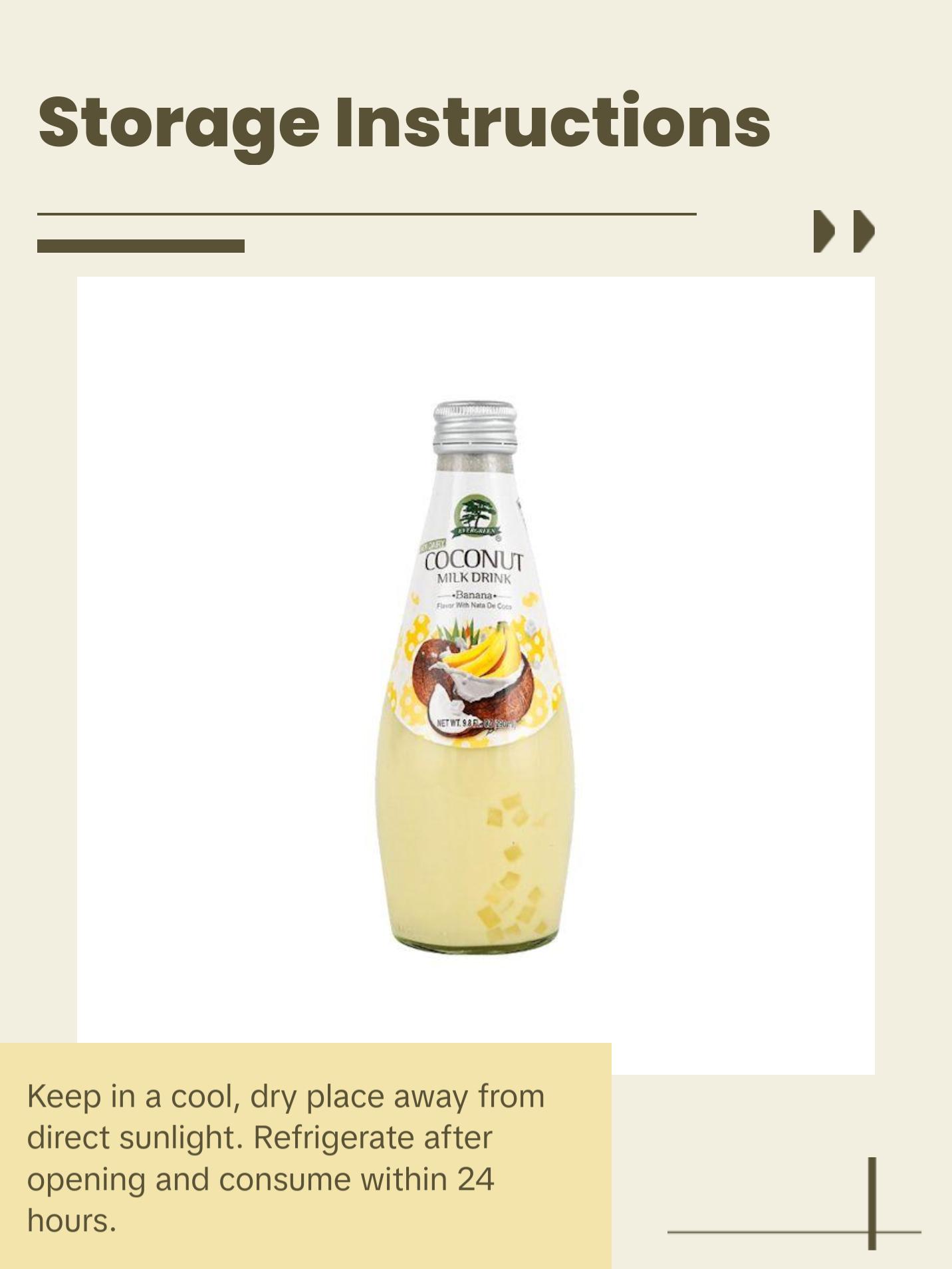 Evergreen Coconut Milk Drink Banana Flavor 9.8 oz