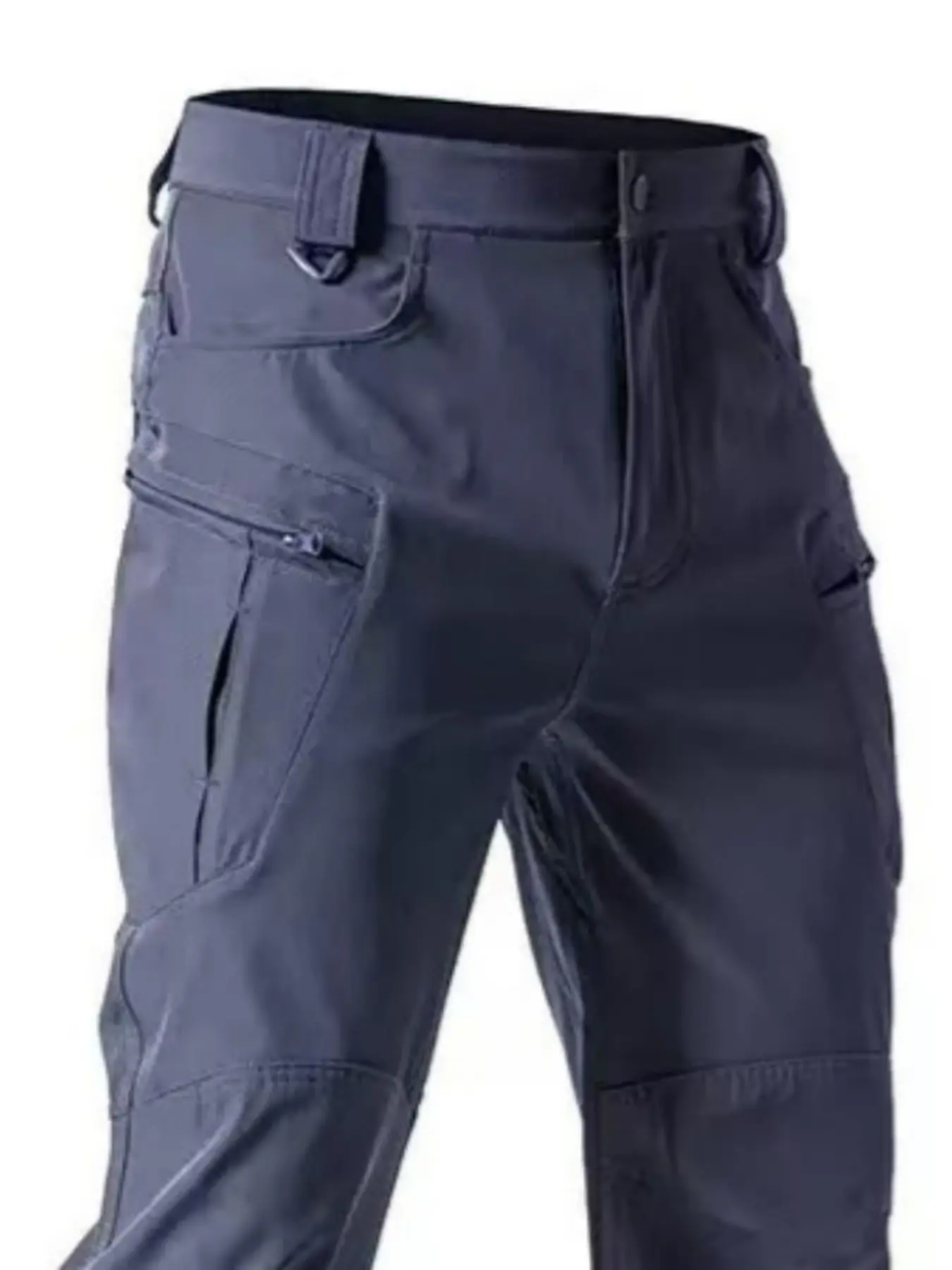 Men's Multifunctional Tactical Work Pants, Casual Outdoor Trouser, Durable Non-Elastic Fabric, Zip Pockets, Outdoor & Casual Wear, Fitted, All Seasons