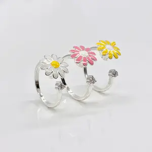 Flower Adjustable Rotating Fidget Spinner Ring