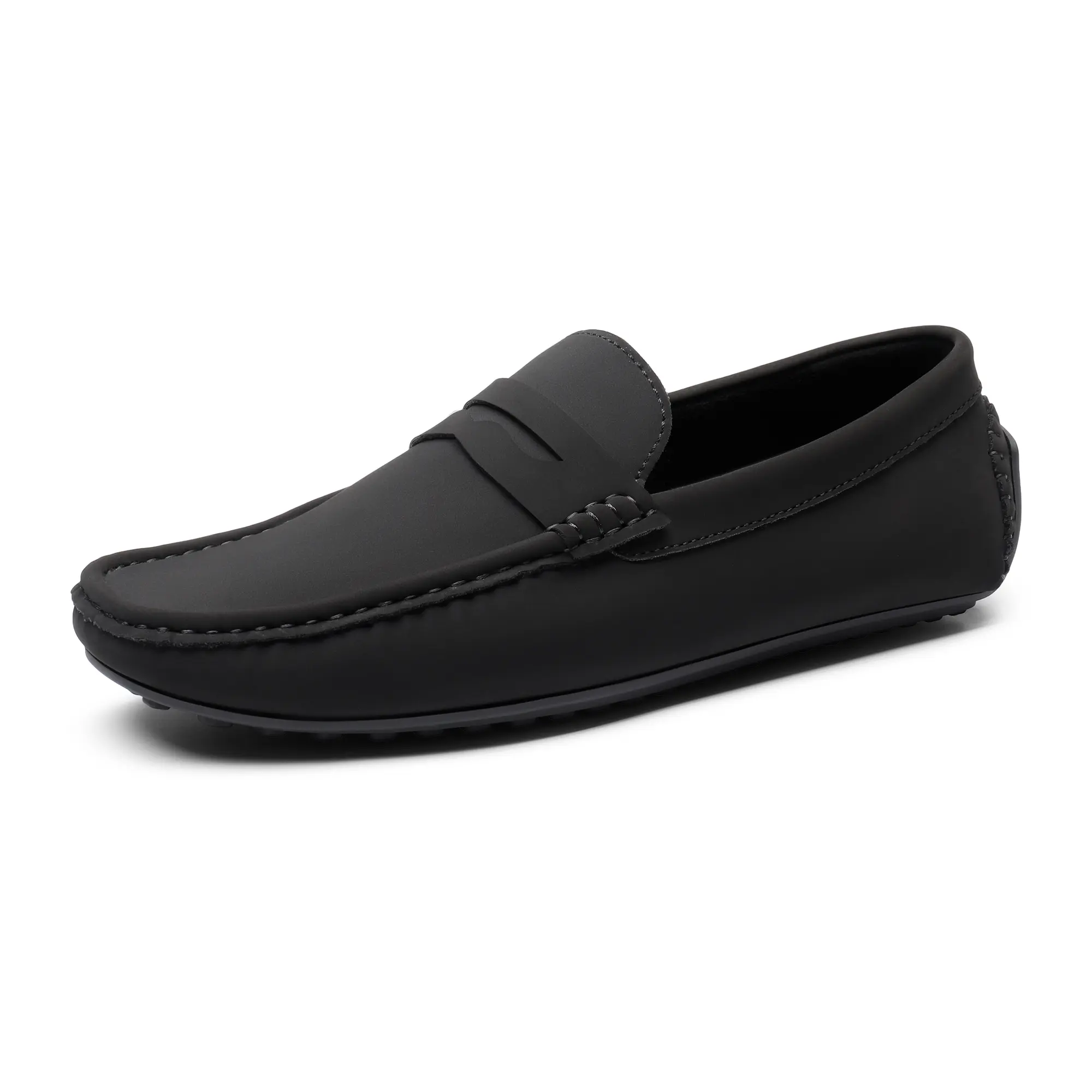 【BRUNO MARC Anniversary】 Men's Classic Moc-Toe Suede Penny Loafers - Slip-On Comfortable Cushioned Closed-Toe Anti-Slip Sole Business Casual Flat Walking Shoes, Comfortable Loafers, Cushioned Loafers tiktokshopbacktoschool