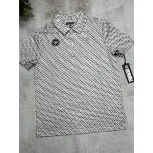 Rock And Roll Geo Allover Printed Polo White