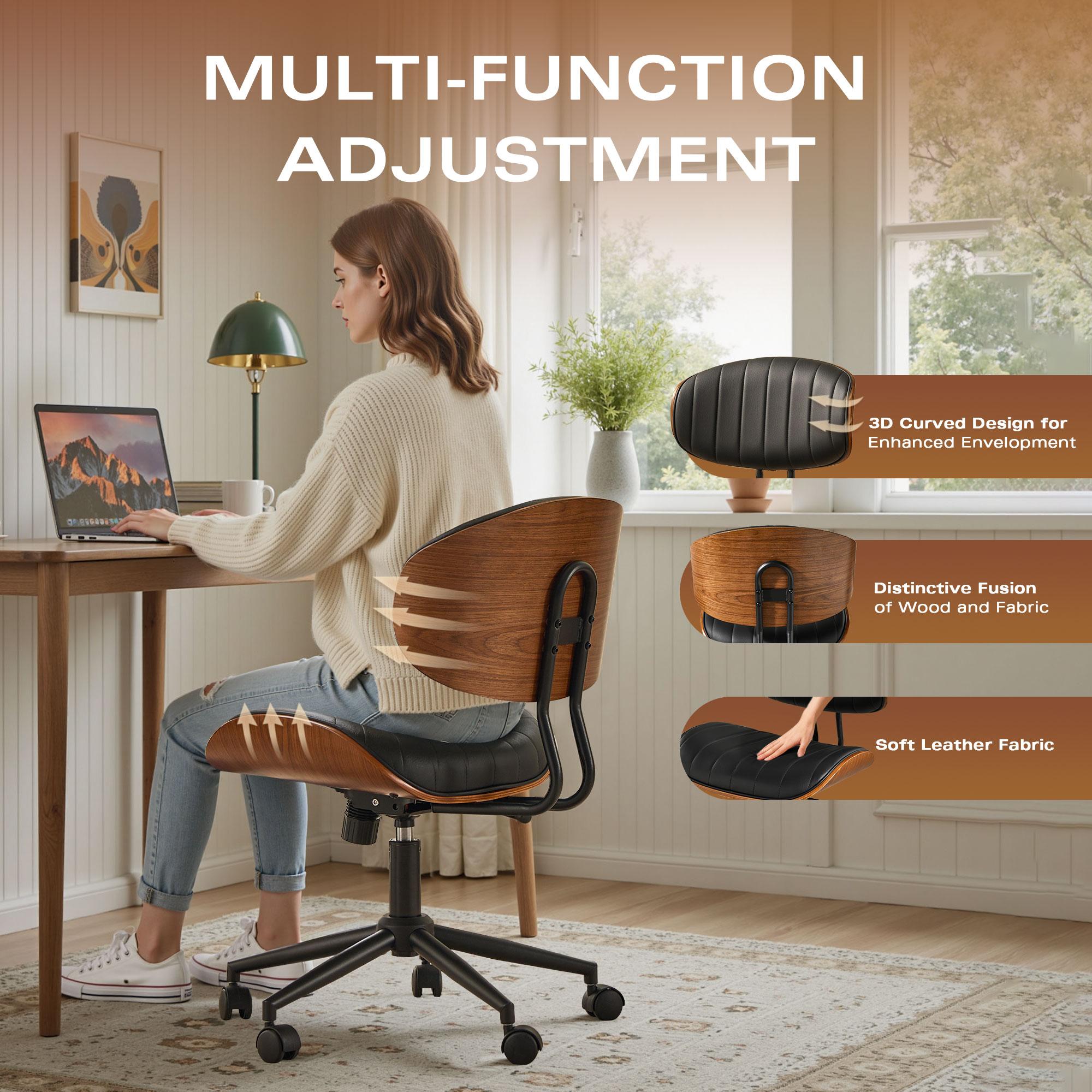 【Stock Up Sale】Ovios Home Office Chair Mid-Century Modern Faux Suede Leather Chairs, Comfy Deep Seat Adjustable Height Rolling Swivel Executive Computer Task Armchair 【Stock Up Sale】Ovios Home Office Chair Mid-Century Modern Faux Suede Leather Chairs, Comfy Deep Seat Adjustable Height Rolling Swivel Executive Computer Task Armchair