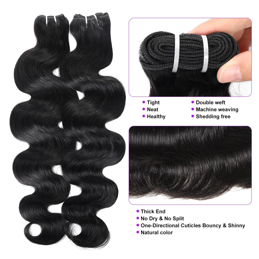 Highlight 1B/613 Blonde Body Wave Human Hair Bundles Unprocessed 15A Raw Human Hair Bundles 100g per Bundlle Quick Wave Extensitions