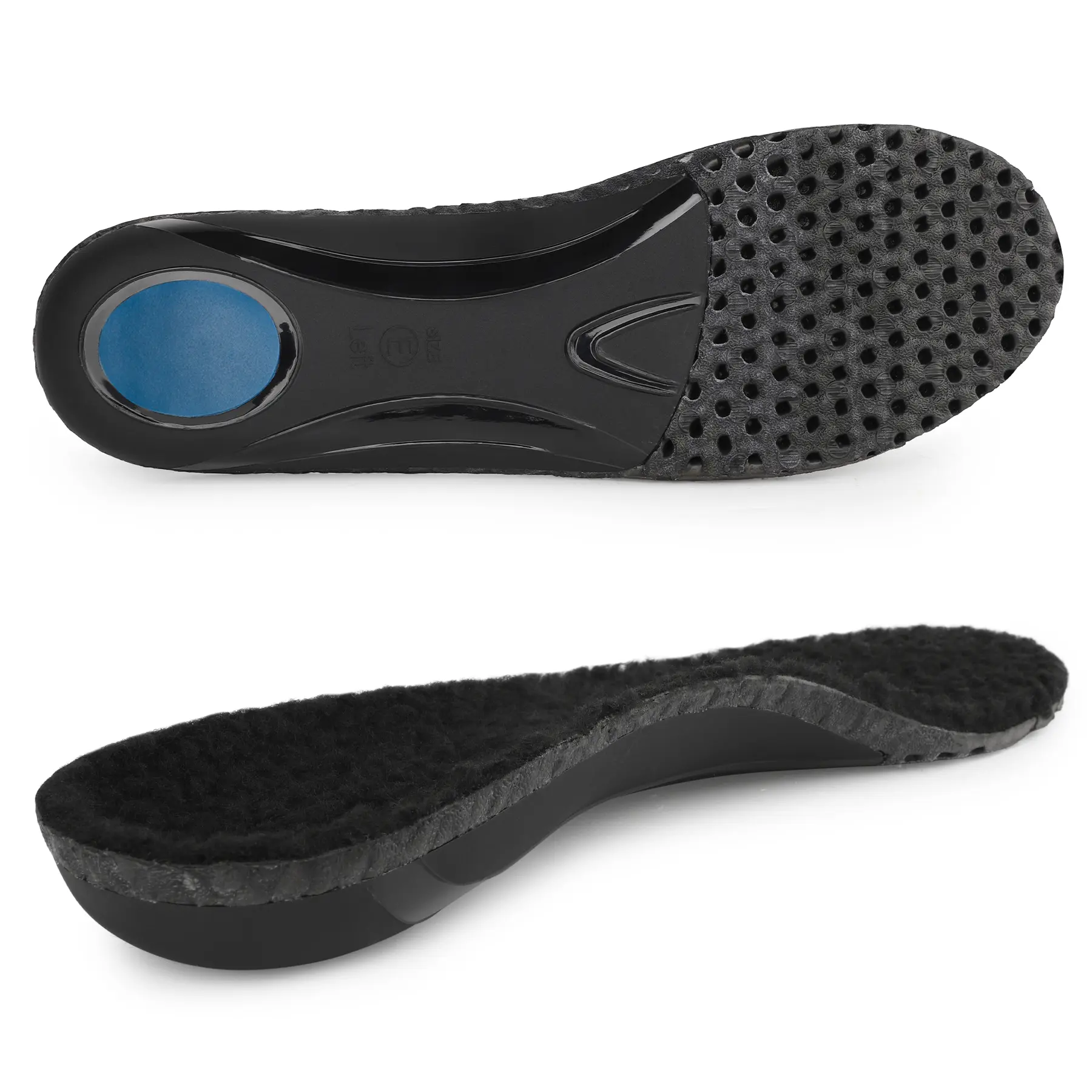 Riemot Women's Faux Wool Arch Support Insoles, Warm Cushioned Full-Length Shoe Inserts for Winter Boots, Sneakers & Everyday Shoes, Grey, US 7 / EU 38