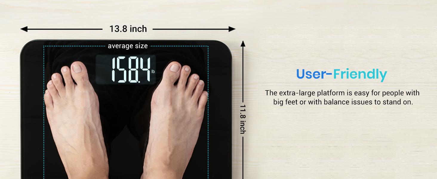 Etekcity Scale for Body Weight, Bathroom, Extra Wide Platform and High Capacity, Accurate and Safe, Easy-to-Read on Backlit LCD Display, 440 lb