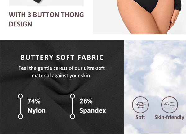 FeelinGirl # Livestream Long Sleeve Thong Bodysuit  for Tummy Control Womenswear Seamless