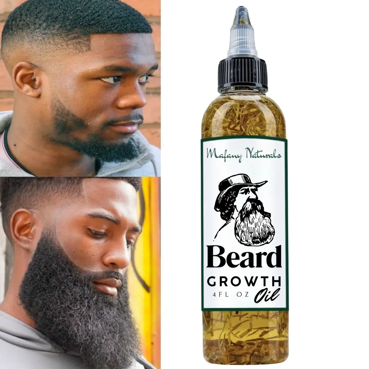 Men Beard Growth Oil, Thicker, Fuller, Stronger Beards, Soften and add shine to beards 4Oz