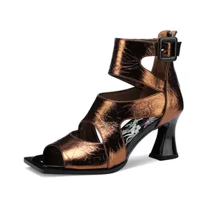 TDD Chunky Gladiator Sandals for Women Summer Peep Toe Stylish Sexy Shoes Dressy Comfortable Strappy High Heels Elegantes Sparkly Buckle Wedge Ladies Formal 3 Inch Pumps