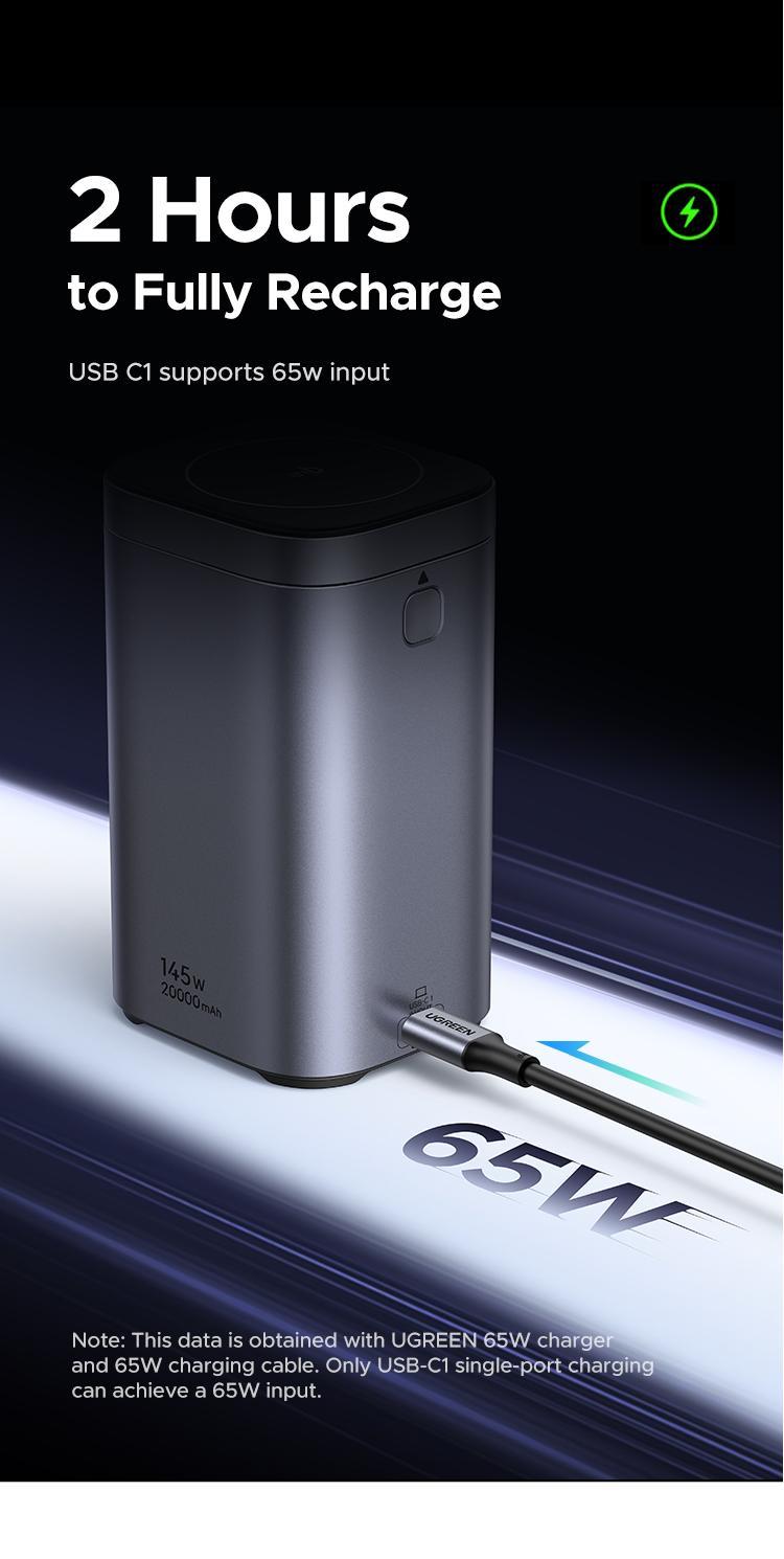 UGREEN Nexode Power Bank 20000mAh 145W PD 3.0 Portable Charger 72Wh Qi2 Certified 15W Wireless Fast Charging Magsafe Battery Pack 2C1A with TFT Display for iPhone 17/16 Series/MacBook/iPad,September Restock，TikTokShopBlackFriday ,TikTokShopJumpstartSale