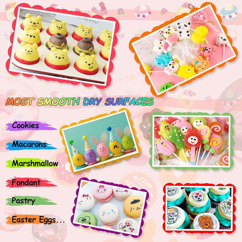 14-color cookie decorating markers, food coloring pens with both fine and coarse nibs, for decorating fondant, painting cake decorations, cookies, marking Easter eggs, frosting, macarons, Christmas decorations, and drawing supplies. edible
