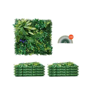 VEVOR Artificial Grass Wall Panels 8 PCS 20 x 20 in 3D Greenery for Decor Privacy
