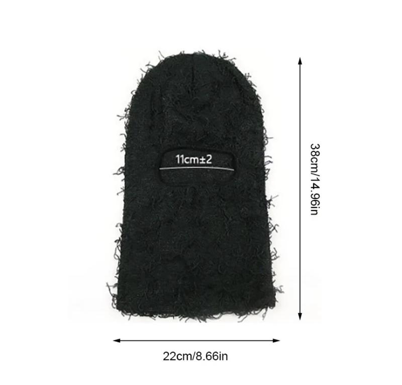 Balaclava Distressed Black Ski Mask for Men Women, Yeat Shiesty Mask Winter Warmer Fuzzy Face Mask Beanie
