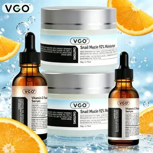 VGO Vitamin C Serum & Face Cream 92% Snail Mucin USA Skincare Set ldeal for Dry and Sensitive SkinGentle Skin Moisture Glow Moisturizer Hyaluronic Cleanser Daily Comfort Hydration beef tallow beauty Restore Moisturizing Major Fade Skin Care Starter Kit