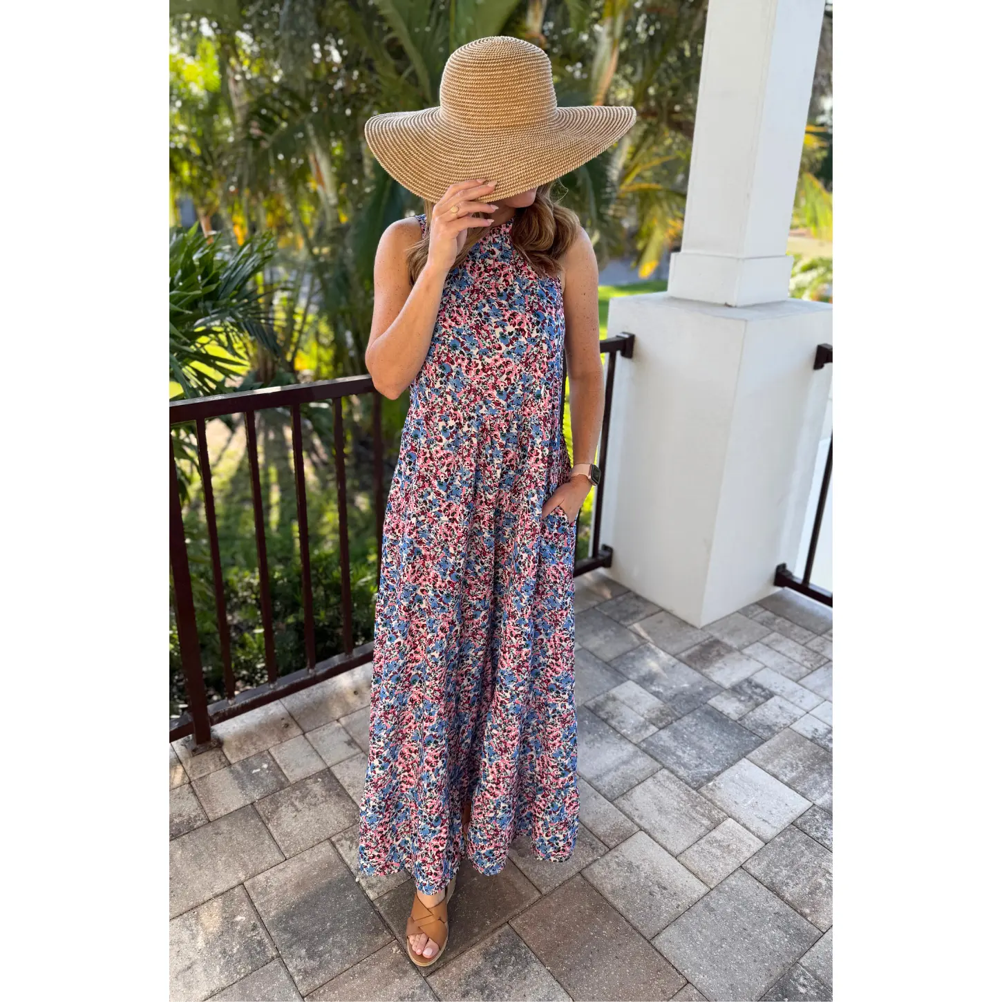 Tie Back Bow Nursing Dress - Berry Garden