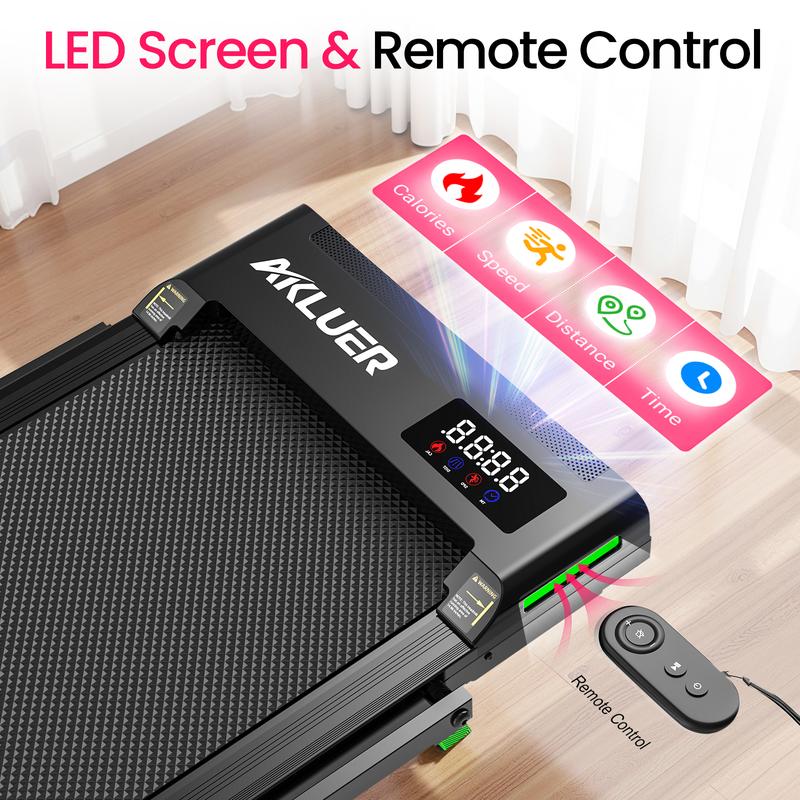 【2026 Fresh Appearance】AKLUER Under Desk Treadmill with 6% Incline, Brushless Motor, Adjustable Stepper, LED Display, Remote Control, 2.5HP, 330lbs Capacity, Home & Office Use