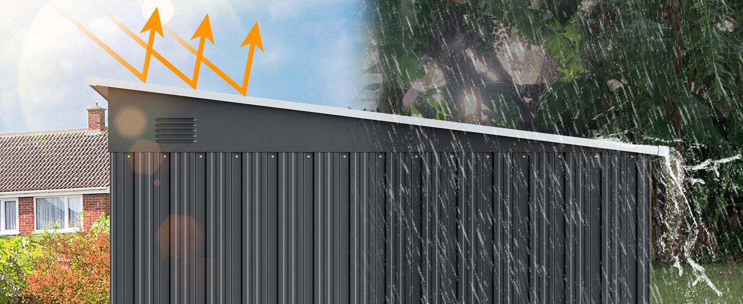 【2 Packages Shipping】Gizoon 7.4'x5.3' Outdoor Storage Shed Metal Garden Shed with Sliding Lockable Doors, Versatile Tool Bike Shed with Transparent Panel Windows, Outdoor Storage Clearance for Backyard, Patio, Dark Gray