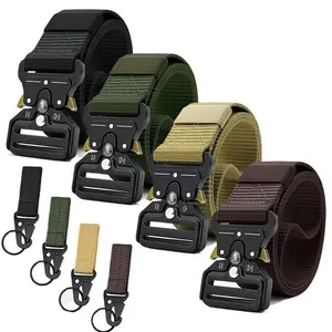 Tactical Belts for Men 4 Pack, Compass Military Web Belt, Heavy-Duty Quick-Release Metal Buckle Riggers Belt for Men Outdoor Durable Functional Gear gym bag