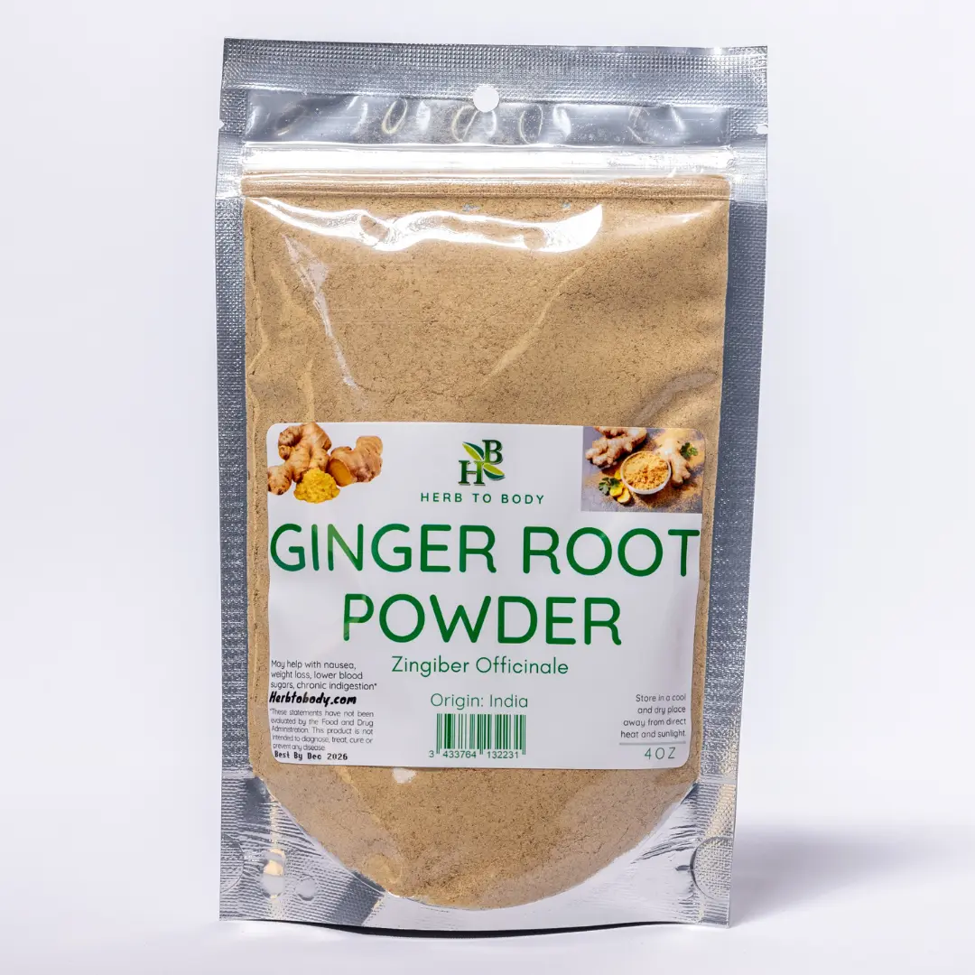 Ginger Root Powder –  4 oz (113 g) | Ground Ginger Spice for Cooking, Tea & Baking | Zingiber Officinale | Wildcrafted | Herb To Body
