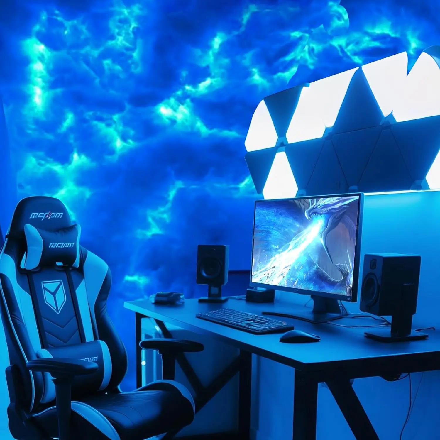 3D Thundercloud LED Light - Soft Cotton Material Lightning Clouds Colorful Atmosphere Night Light, suitable for DIY creative cloud lights, game rooms, garages, clubs, bars, DJ venues or parties.