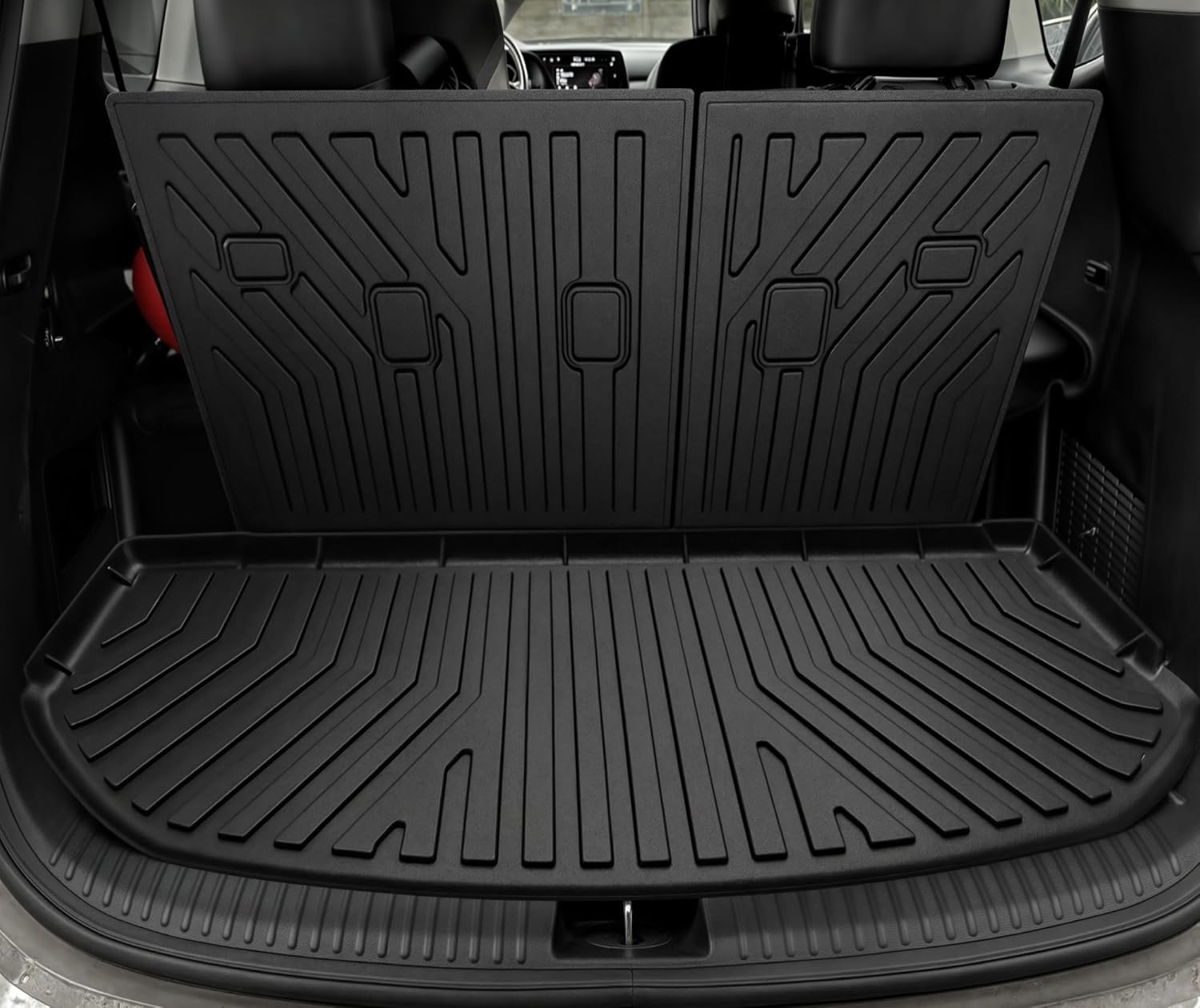 YITAMOTOR Floor Mats Trunk Mat with Backrest for Kia Telluride 2020-2025, Floor Liners for Kia Telluride EX SX Accessories, Back Seat Protector Full Mat Set