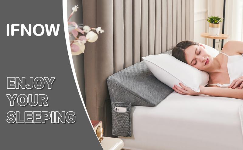 Gap Filler Bed Wedge Pillow for Headboard Gap, High-Density Memory Foam with Breathable CoverBed, Mattress Gap Filler(0-8"), Bed Wedge for Gap Between Your Headboard and Mattress Dark Grey, Gift for Summer, Memorial Day