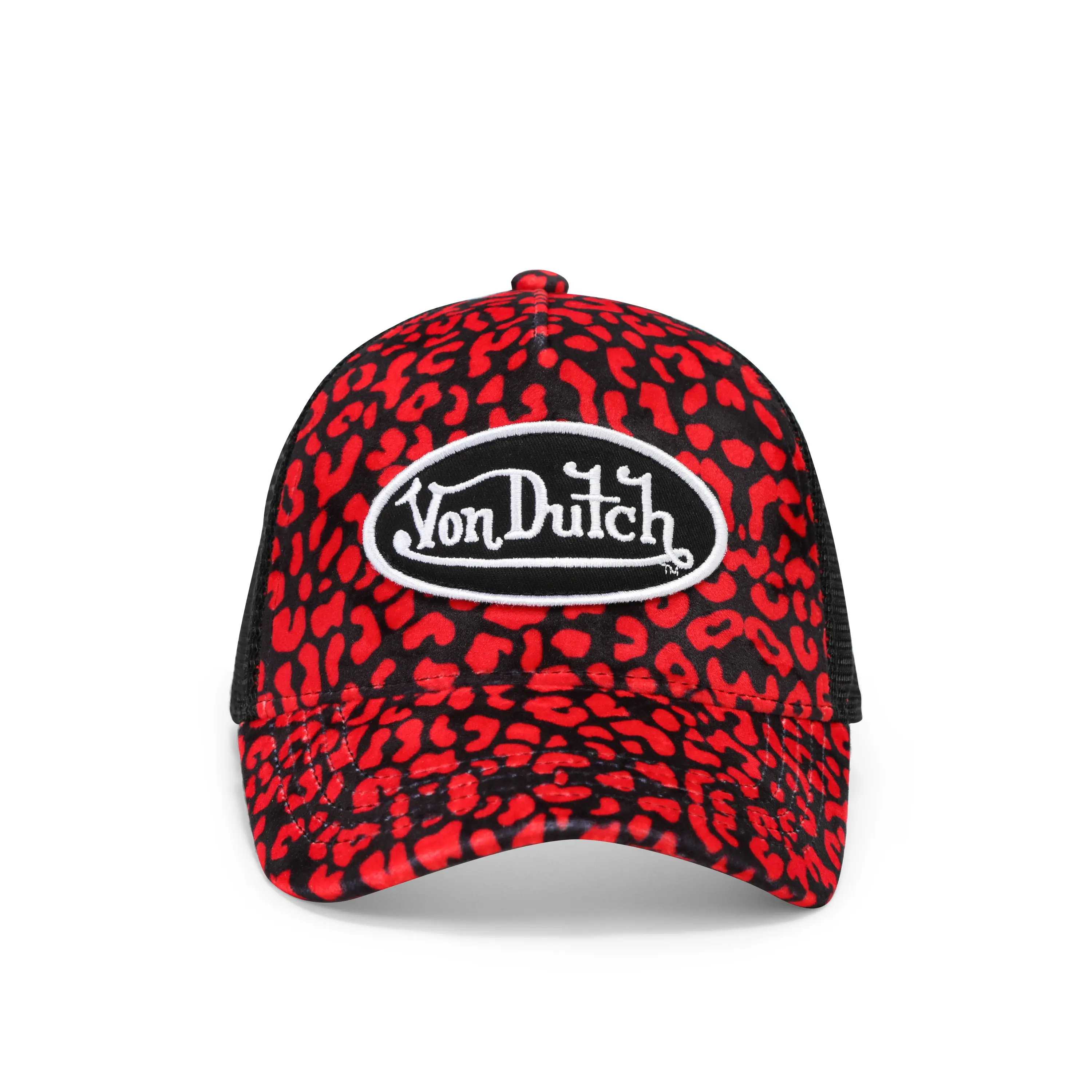 Red Cheetah Velvet Trucker Hat