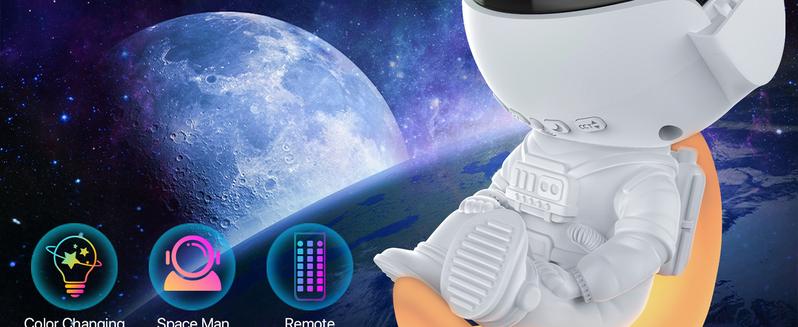 Rossetta Astronaut Galaxy Projector,Space Projector with Cozy Lighting for Bedroom,Star Projector lamp with Timer and Remote,Kids Adults Room Decor