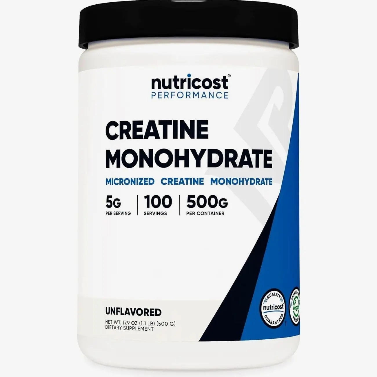 (Choose flavor) Nutricost Creatine Monohydrate Micronized Powder 500G, 100 Servings | 5000mg Per Serving (5g), 17.9 Oz